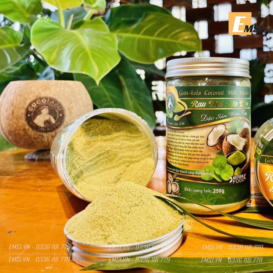 Đặc sản: Bột rau má sữa dừa có đường hủ 250gr