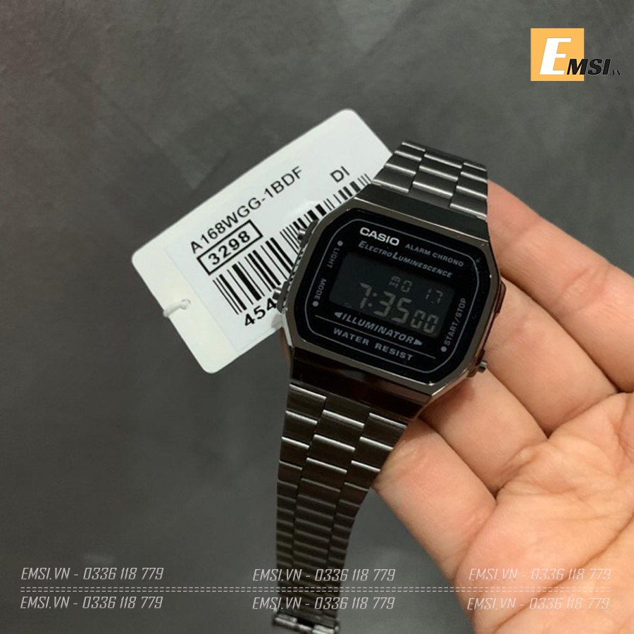 Casio A168WGG-1BDF - Đồng Hồ Nam - Điện Tử - Kính Nhựa - Size Mặt 36.5mm - Bảo Hành 5 Năm - Chính Hãng