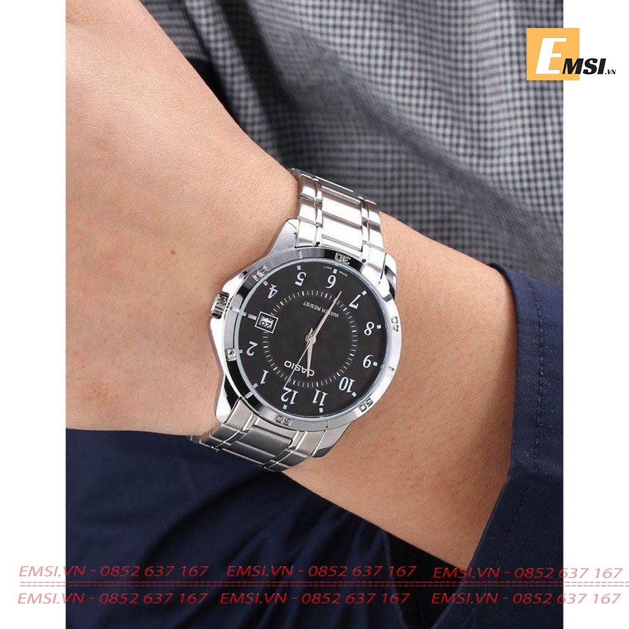 Đồng Hồ Casio Cặp Đôi MTP-V004D-1BUDF Và LTP-V004D-1BUDF Dây Kim Loại, Size mặt Nam 41,5mm & Nữ 30,2mm EMSI.VN