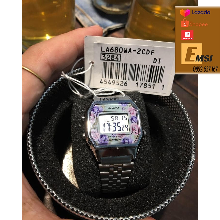 Đồng hồ Casio LA680WA-2CDF chính hãng giá rẻ - 28.5mm