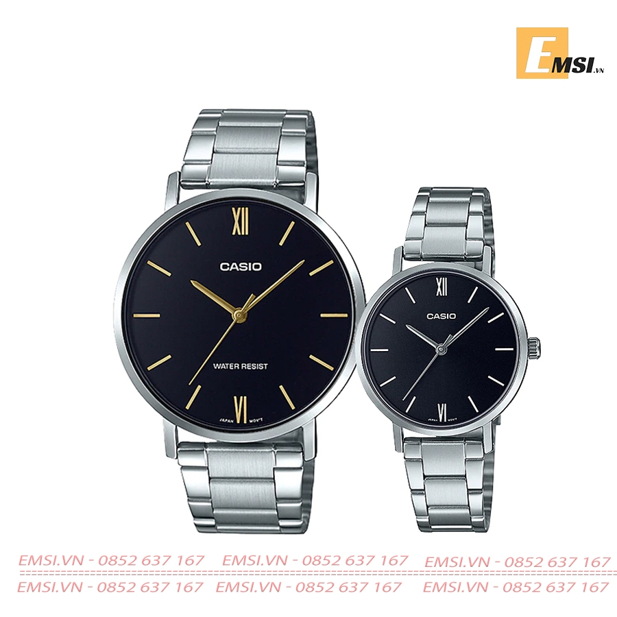 Đồng Hồ Casio Cặp Đôi MTP-VT01D-1BUDF & LTP-VT02D-1AUDF size nữ 30mm, Size nam 40mm EMSI.VN