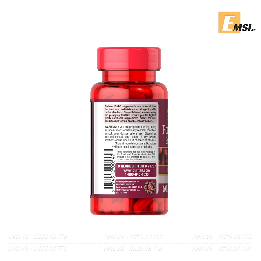 Viên Tinh Chất Lựu Puritan’s Pride Pomegranate 250mg 120 viên.
