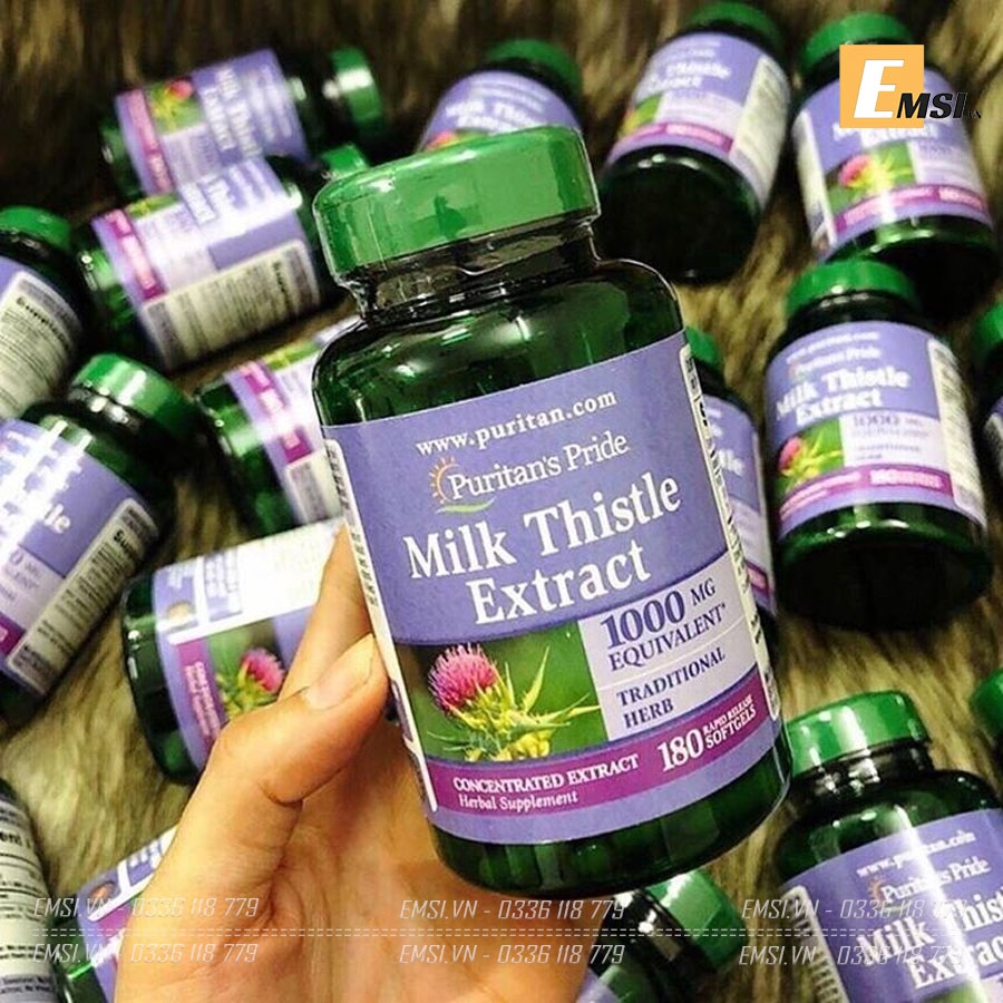 Thuốc bổ gan Milk Thistle Extract Puritan’s Pride 1000 mg 180 viên của Mỹ