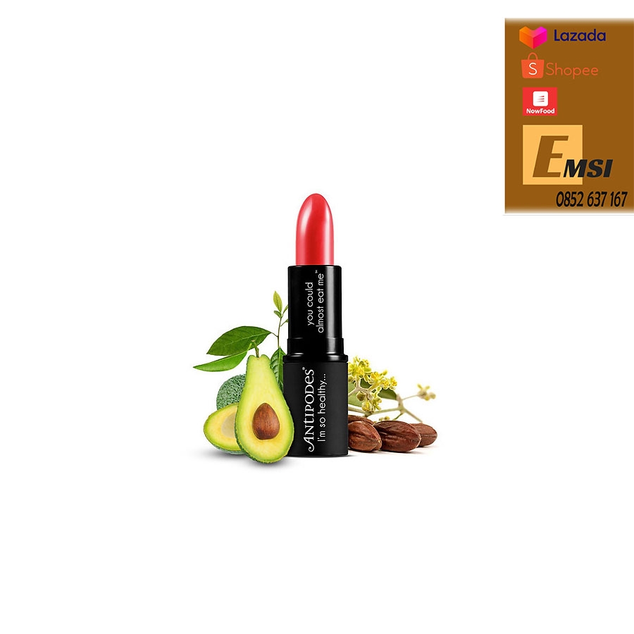 Antipodes Son Môi Thiên Nhiên Màu #7 Hồng San Hô Antipodes Lipstick South Pacific Coral 420 4g