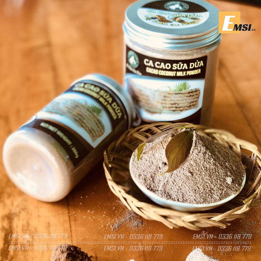 Đặc sản: Bột CACAO Sữa Dừa Cocofarm hủ 250gr