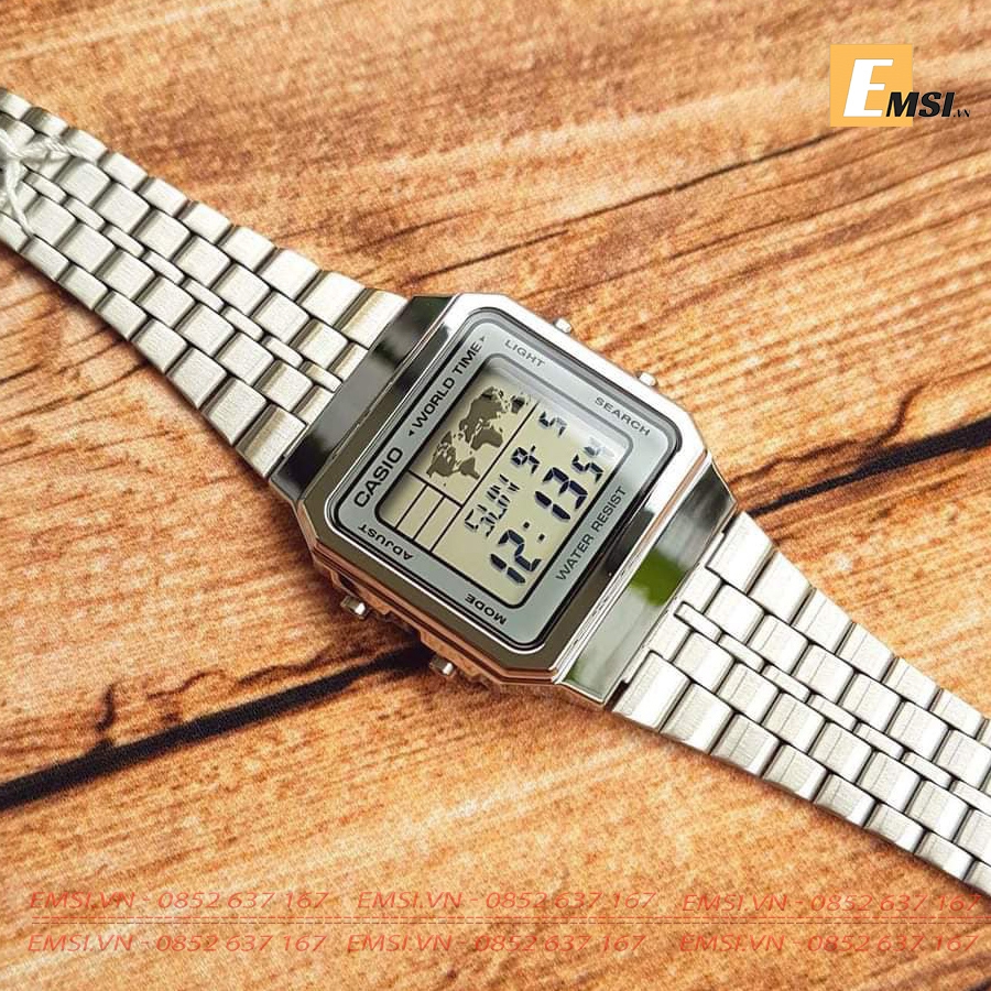 Casio A500WA-7DF - Đồng Hồ Unisex - Điện Tử - Kính Nhựa - Size Mặt 34mm EMSI.VN