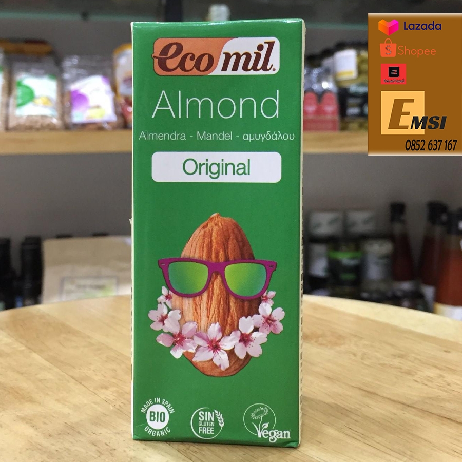 Nước hạnh nhân nguyên chất hữu cơ 200ml -EcoMil