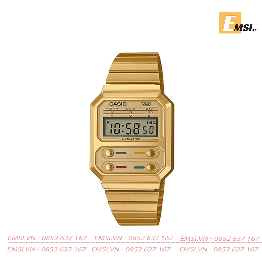 Casio Vintage A100WEG-9ADF - Đồng Hồ Unisex - Pin/Quartz - Kính Nhựa - Size Mặt 32.5mm EMSI.VN