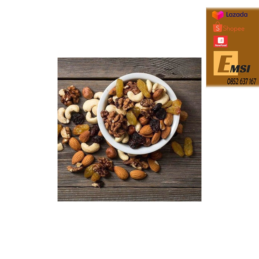 Hạt Dinh Dưỡng Hỗn Hợp Sấy Khô Mourad's Macca hạnh nhân, óc chó, hạt dẻ, hạt diều, nho khô tui 500g