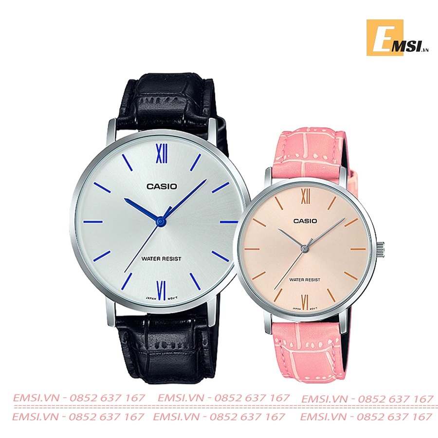 Đồng Hồ Casio Cặp Đôi MTP-VT01L-7B1UDF & LTP-VT01L-4BUDF Size nữ 34mm, Size nam 40mm EMSI.VN