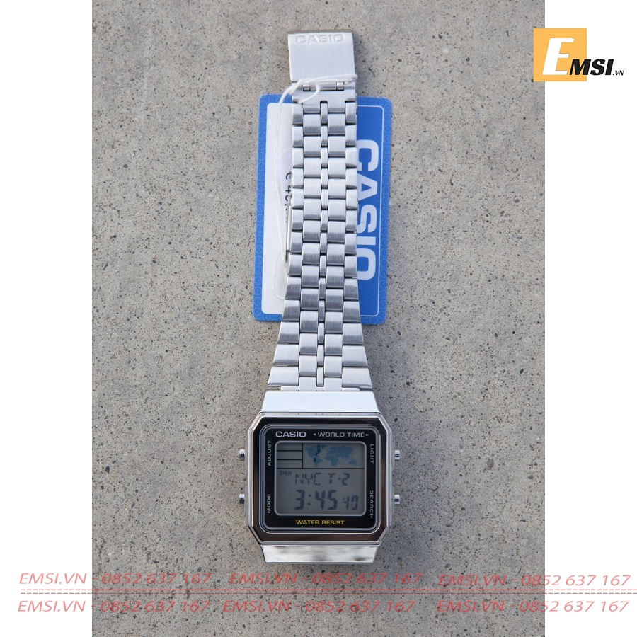Casio A500WA-1D - Đồng Hồ Nam - Điện Tử - Kính Nhựa, Size mặt 34mm EMSI.VN