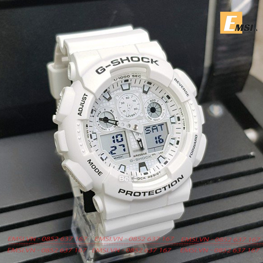 Đồng Hồ Casio Cặp Đôi G-Shock & Baby-G GA-100MW-7ADR & BA-110-7A3DR Size mặt 51,2mm & 43,4mm EMSI.VN