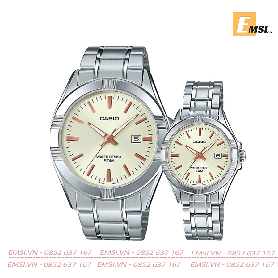 Đồng Hồ Casio Cặp Đôi MTP-1308D-9AVDF & LTP-1308D-9AVDF Size mặt 43.5mm & 31.2mm EMSI.VN