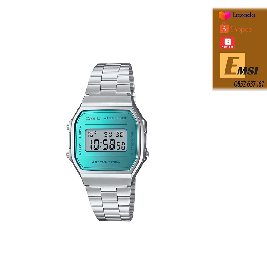Casio A168WEM-2DF – Nam/Nữ – Kính Nhựa – Quartz (Pin)