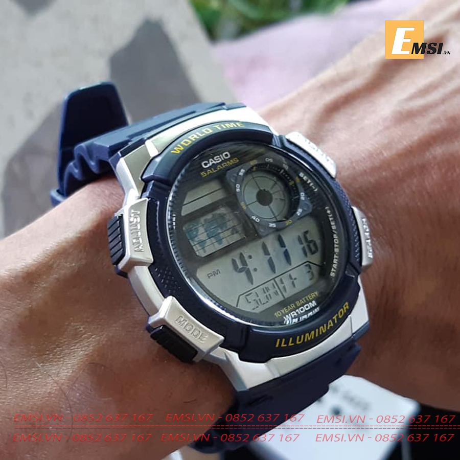 Casio AE-1000W-2A - Đồng Hồ Nam - Điện Tử - Size Mặt 43.8mm - Kính Khoáng EMSI.VN