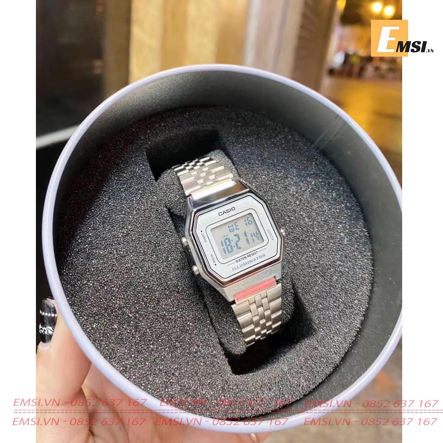 Đồng hồ nữ Casio LA680WA-7D - Kính nhựa - Đồng hồ điện tử - Size mặt 28.5mm EMSI.VN