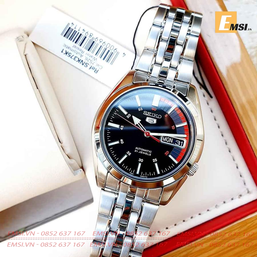 Seiko SNK375K1 - Đồng Hồ Nam - Máy Cơ / Automatic - Size Mặt 37mm - Hardlex Crystal EMSI.VN