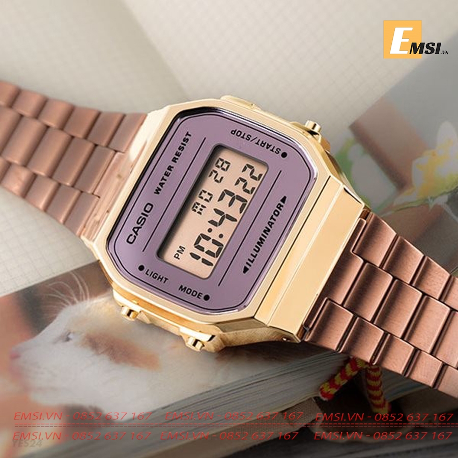Casio A168WECM-5 - Đồng Hồ Unisex - Điện Tử - Kính Khoáng - Size Mặt 36.5mm EMSI.VN