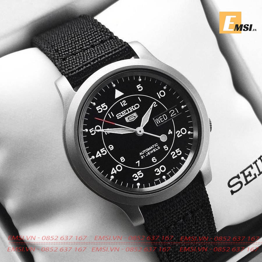 Seiko 5 SNK809K2 - Đồng Hồ Nam - Máy Cơ / Automatic - Size Mặt 37mm - Kính Khoáng EMSI.VN