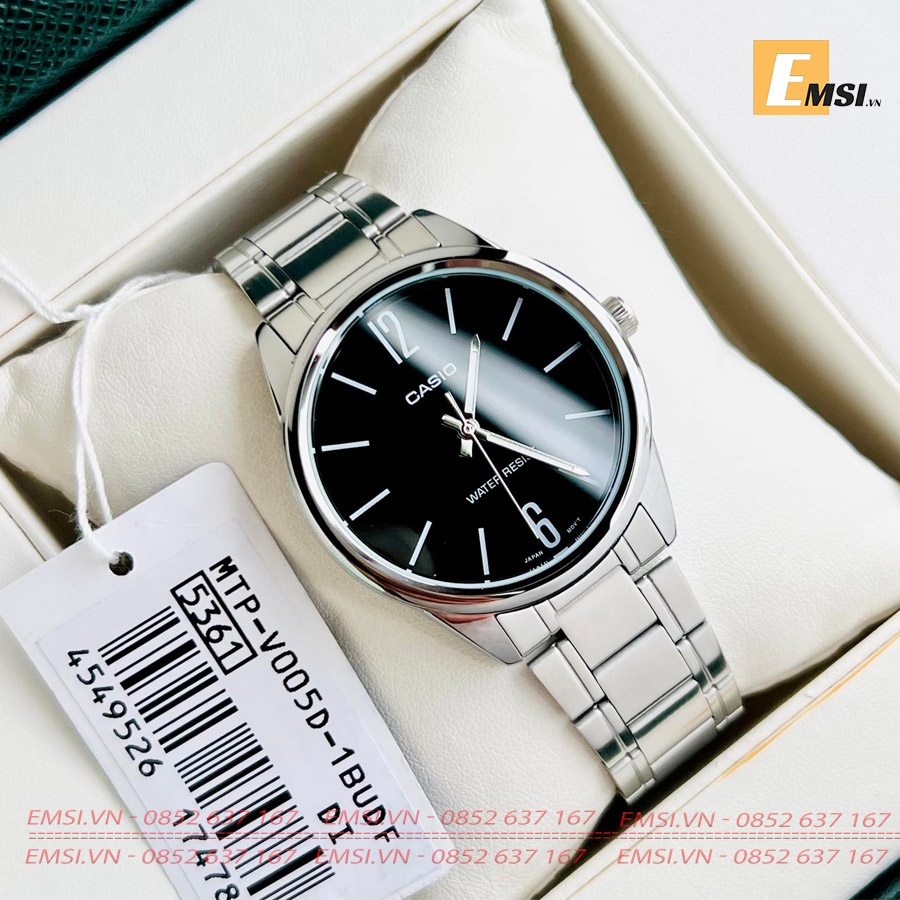 Casio MTP-V005D-1B - Kính khoáng - Đồng hồ nam - Pin / Quartz - Size mặt 40mm EMSI.VN
