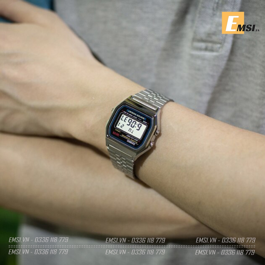 Đồng hồ Casio Nam A159WA-N1DF - 33mm Unisex - Emsi.vn VINTAGE CASIO