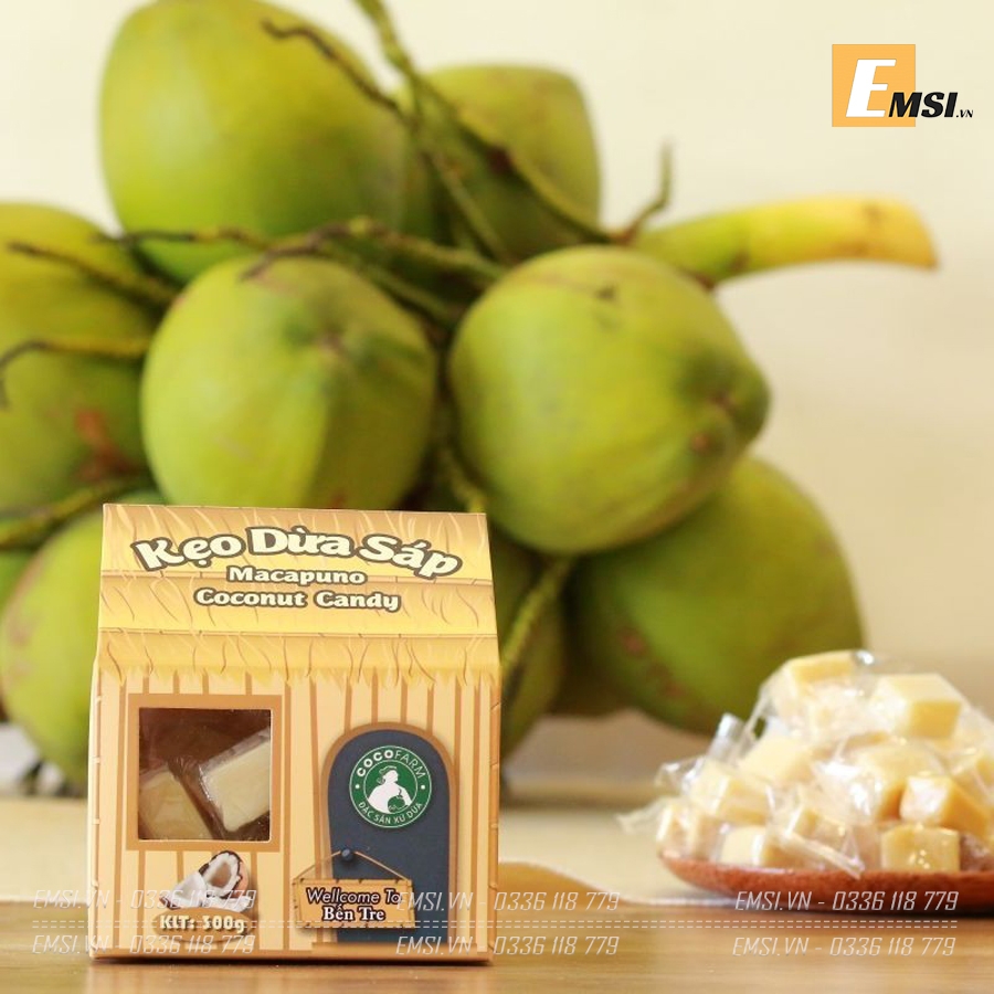 Đặc sản: Kẹo dừa sáp hộp ngôi nhà miền tây 300gr