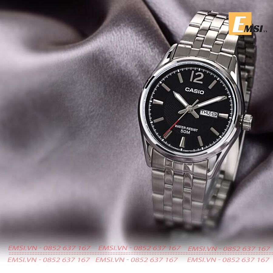 Đồng Hồ Casio Cặp Đôi MTP-1335D-1AVDF & LTP-1335D-1AVDF Dây Kim Loại, Size mặt Nam 41,5mm & 30mm EMSI.VN