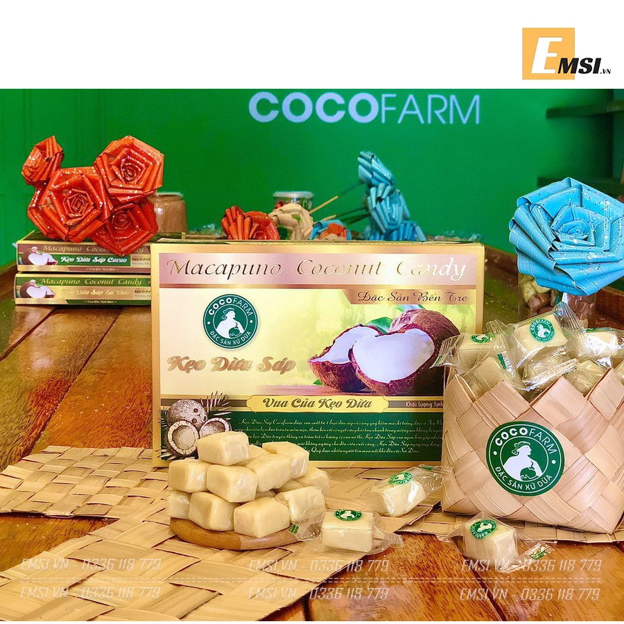 Đặc sản: Kẹo dừa sáp đủ vị thượng hạng hộp 500gr - Đặc sản Bến Tre