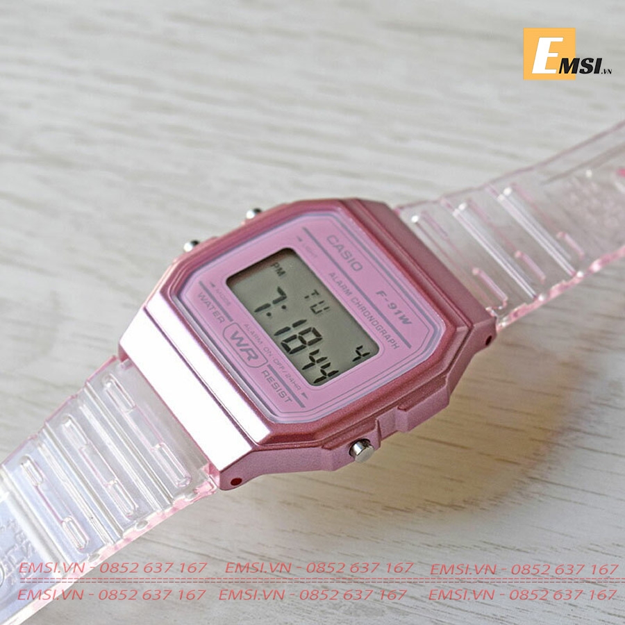 Casio F-91WS-2DF - Đồng Hồ Nữ - Pin / Quartz - Kính Khoáng - Size Mặt 35mm - Bảo Hành 5 Năm - Chính Hãng