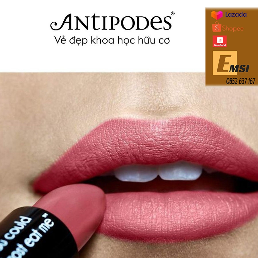 Antipodes Son Môi Thiên Nhiên Màu #8 Hồng Đất Antipodes Lipstick Dusky Sound Pink 135 4g