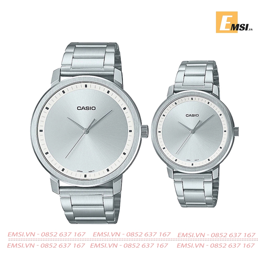 Đồng Hồ Casio Cặp Đôi MTP-B115D-7EVDF & LTP-B115D-7EVDF Dây Kim Loại - 3 Kim - Chống Nước EMSI.VN