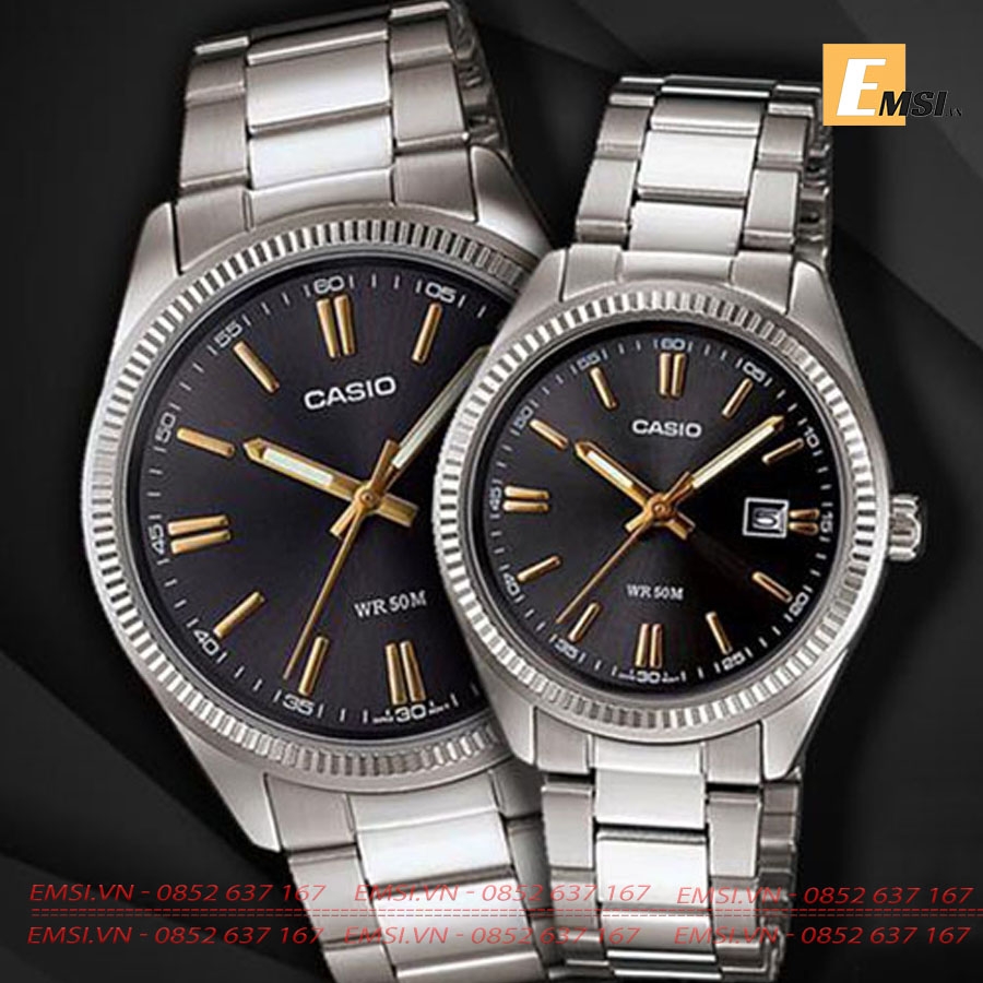 Đồng Hồ Cặp Đôi Casio MTP-1302D-1A2VDF Và LTP-1302D-1A2VDF Dây Kim Loại, Size mặt Nam 38,5 & Nữ 30,2mm EMSI.VN