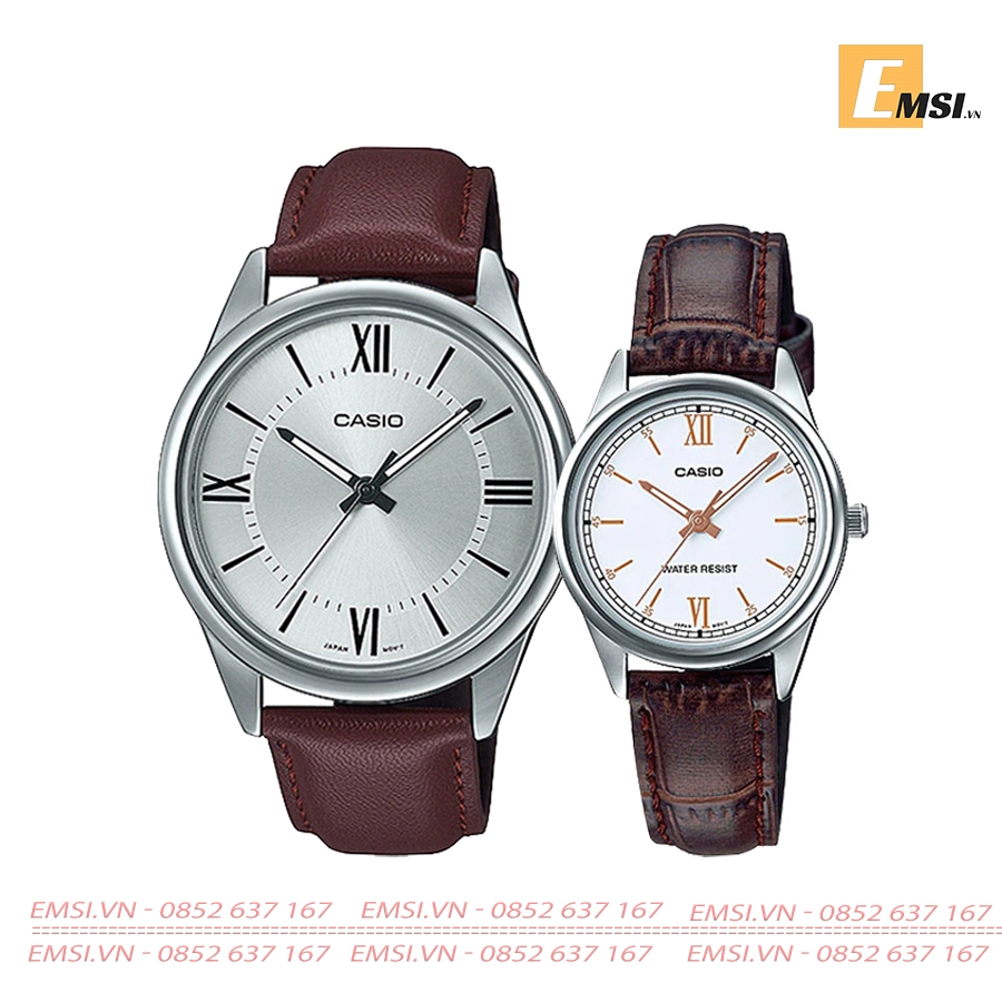 Đồng Hồ Casio Cặp Đôi MTP-V005L-7B5UDF & LTP-V005L-7B3UDF EMSI.VN Size mặt 40mm & 28,2 mm EMSI.VN