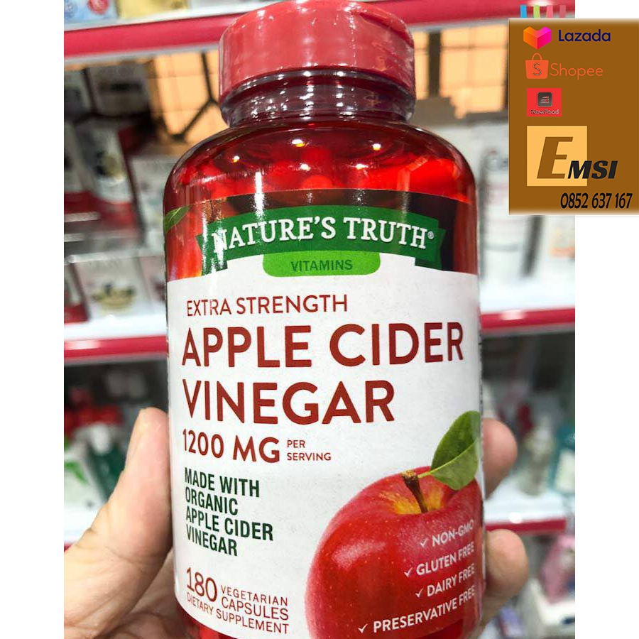 Nature’s Truth Viên Uống Giấm Táo Apple Cider Vinegar 1200mg 180 Viên
