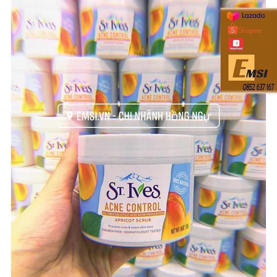 Tẩy da chết ST.Ives Acne Control Apricot Scrub - Hũ 283g - ( Quả Mơ )
