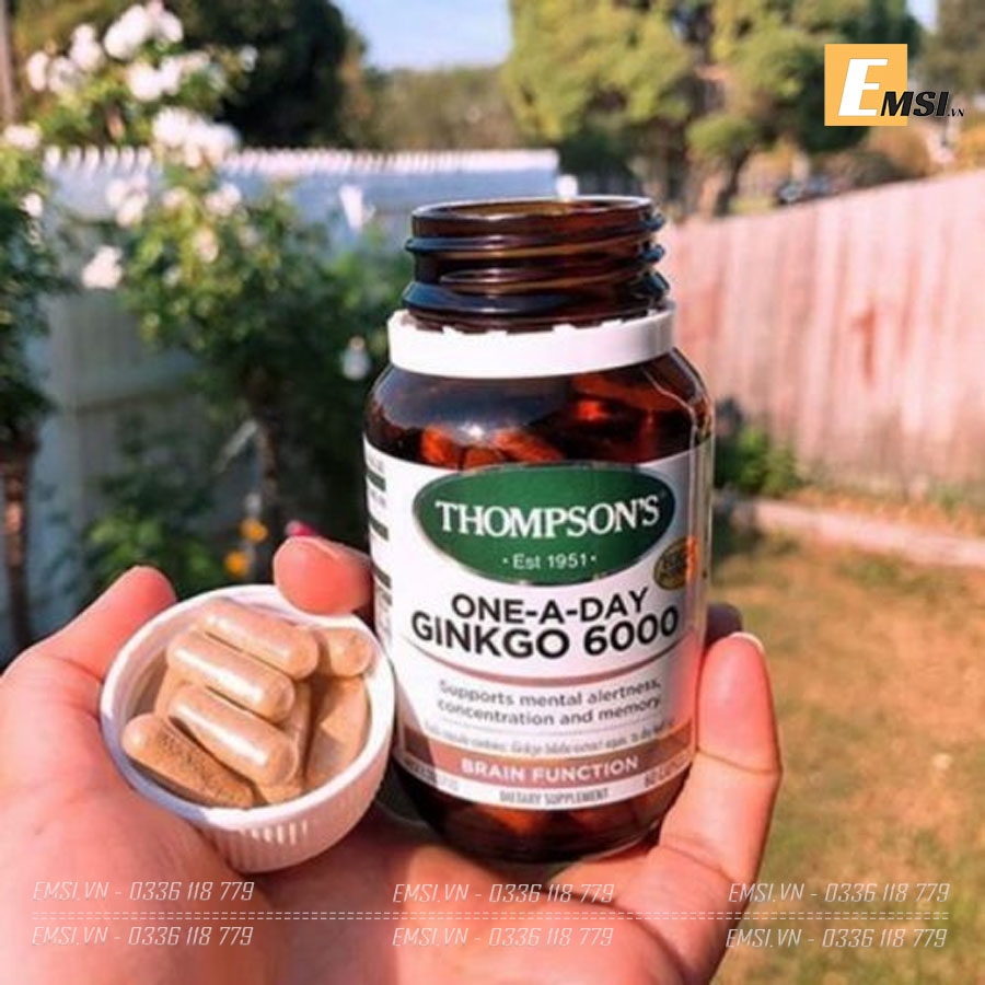 Thực phẩm chức năng Viên tuần hoàn máu não Thompson’s Ginkgo 6000mg 60 viên