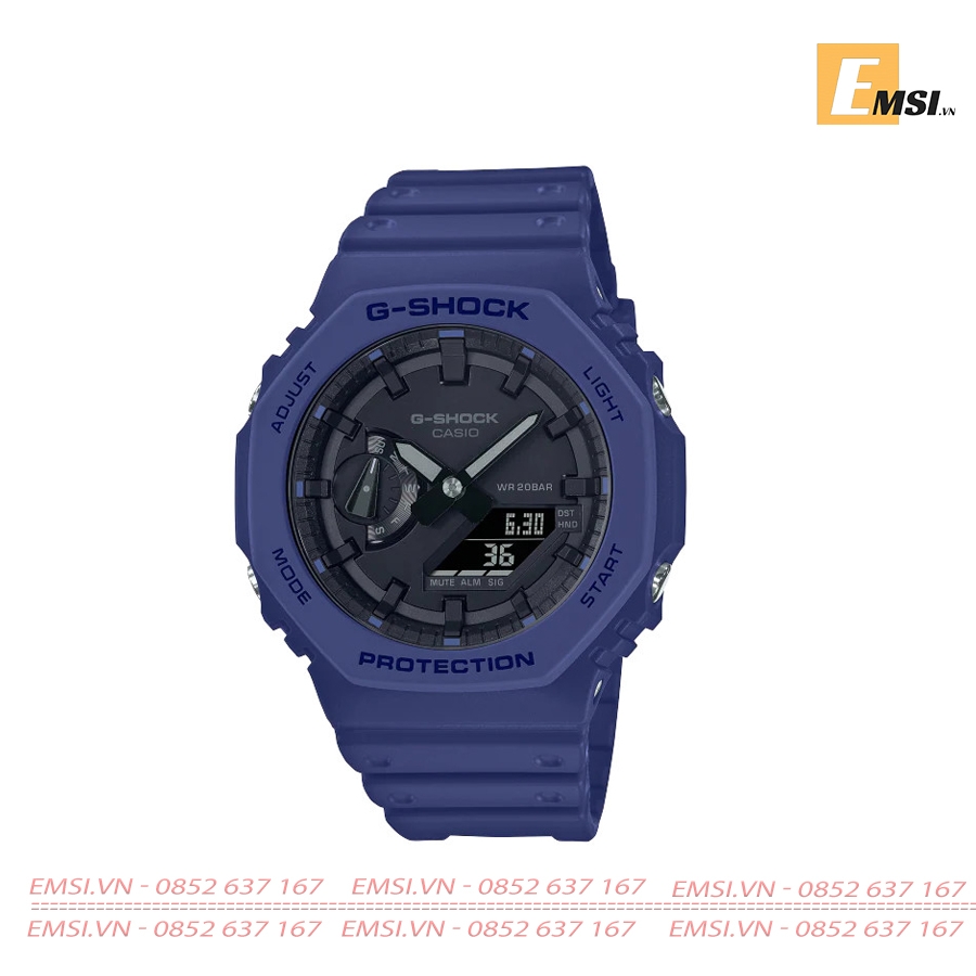 GA-2100-2A | Đồng Hồ Casio | G-Shock | Nam | Dây Nhựa Màu Xanh | Chống Nước WR20BAR