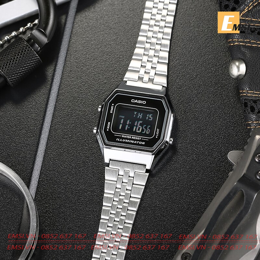 Đồng hồ nữ Casio LA680WA-1B - Kính nhựa - Đồng hồ điện tử - Size mặt 28.5mm EMSI.VN