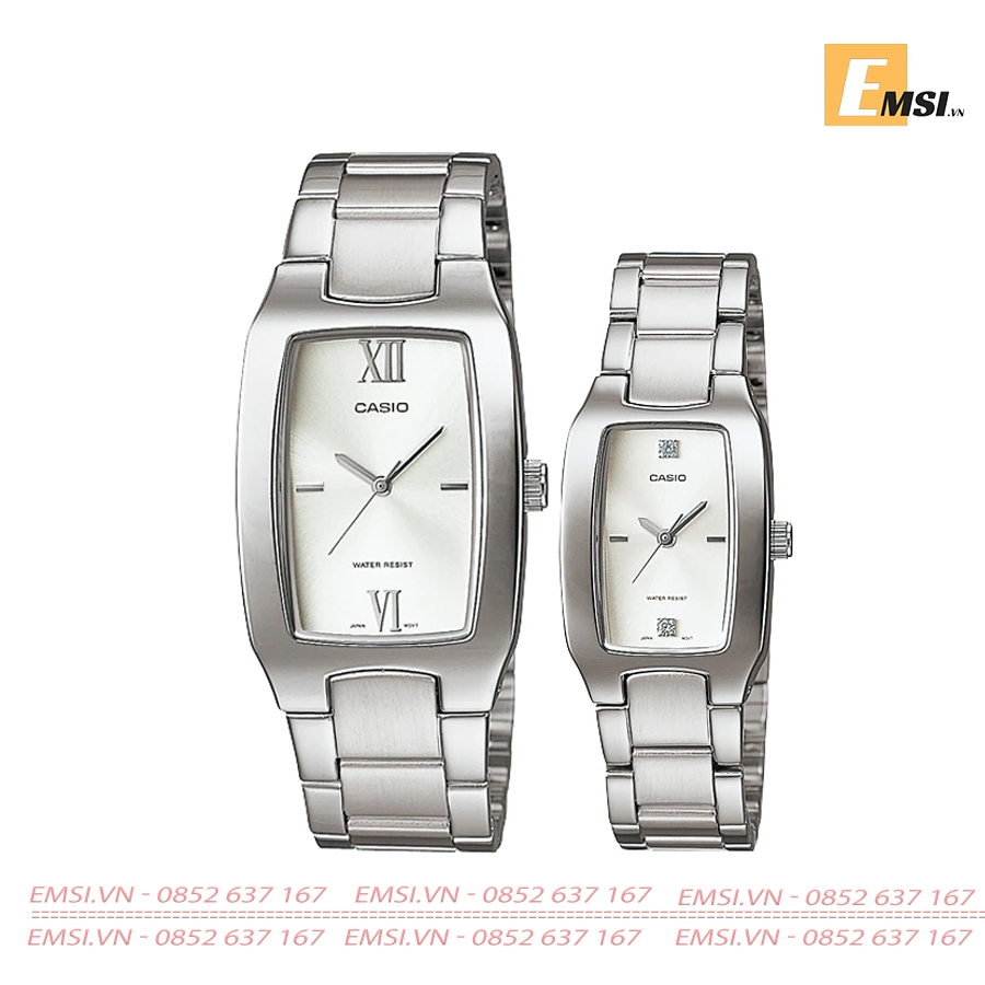 Đồng Hồ Casio Cặp Đôi MTP-1165A-7C2 & LTP-1165A-7C2 Dây Kim Loại - Mặt Chữ Nhật - 3 Kim - Chống Nước EMSI.VN
