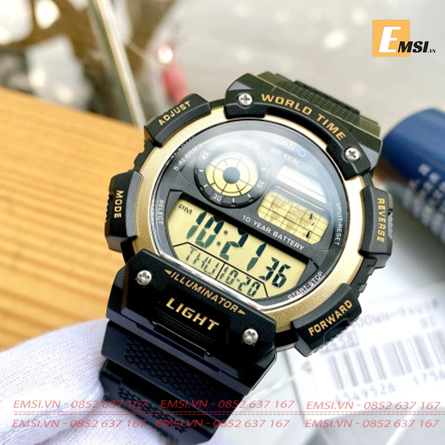 Casio AE-1400WH-9A - Kính nhựa - Đồng hồ nam - Điện Tử - Size mặt 51.4mm EMSI.VN