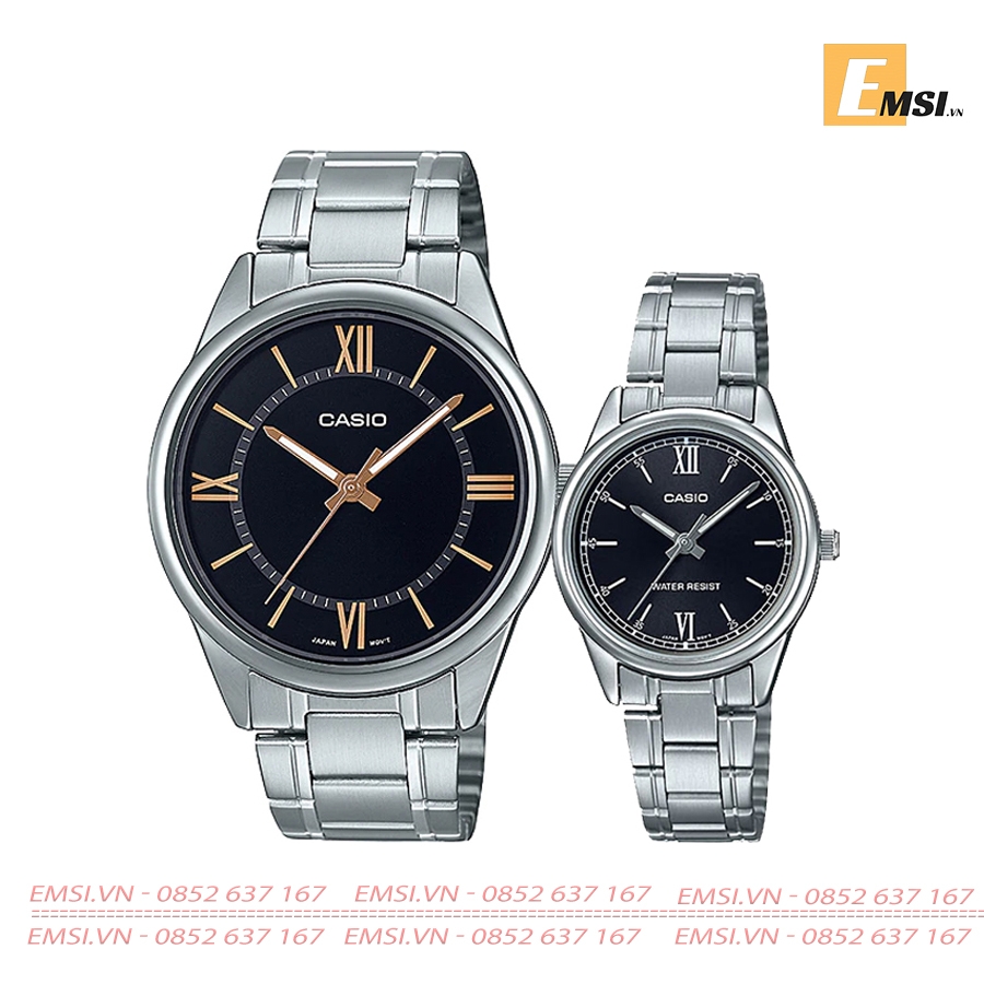 Đồng Hồ Casio Cặp Đôi MTP-V005D-1B5 & LTP-V005D-1B2 size mặt  40 & 28 mm EMSI.VN