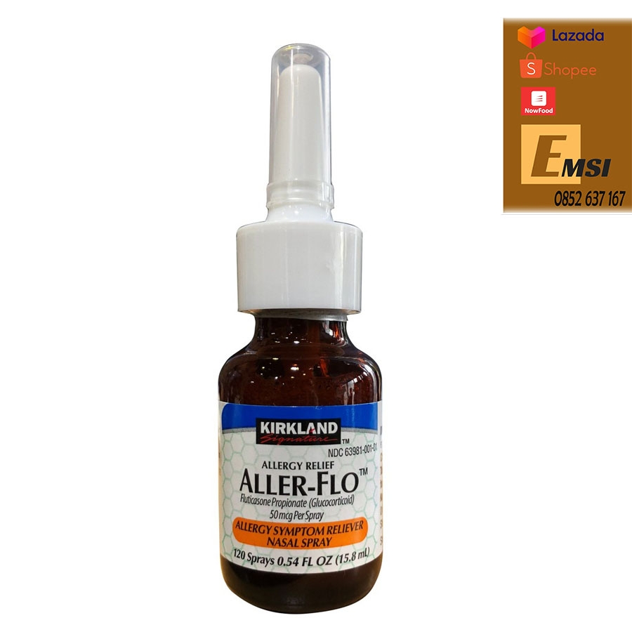 Thực phẩm chức năng Thuốc trị viêm xoang Kirkland Aller-Flo bộ 5 lọ chính hãng Mỹ