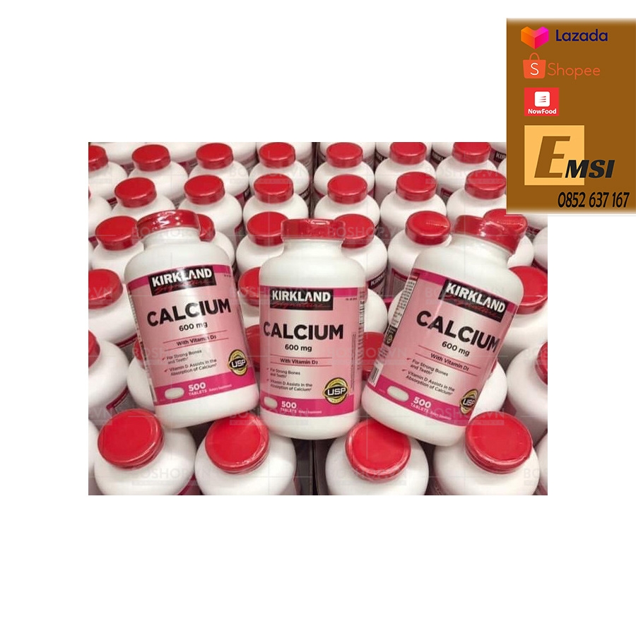 Kirkland Viên Uống Hỗ Trợ Bổ Sung Canxi 600mg & Vitamin D3 Calcium 500 Viên