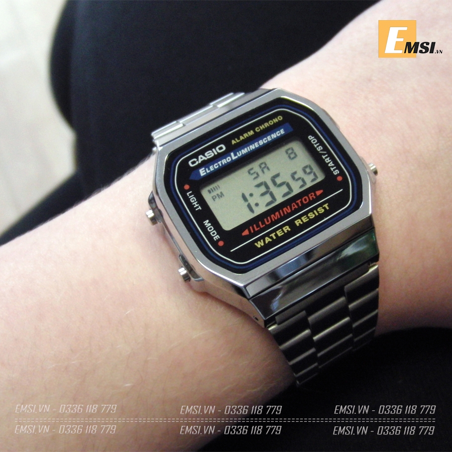 Casio A168WA-1DF - Đồng Hồ Nam - Điện Tử - Kính Nhựa - Size Mặt 36mm - Bảo Hành 5 Năm - Chính Hãng