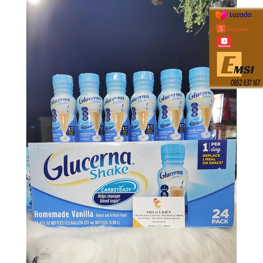 Sữa Glucerna Nước Dành Cho Người Tiểu Đường Của Mỹ thùng 24 chai
