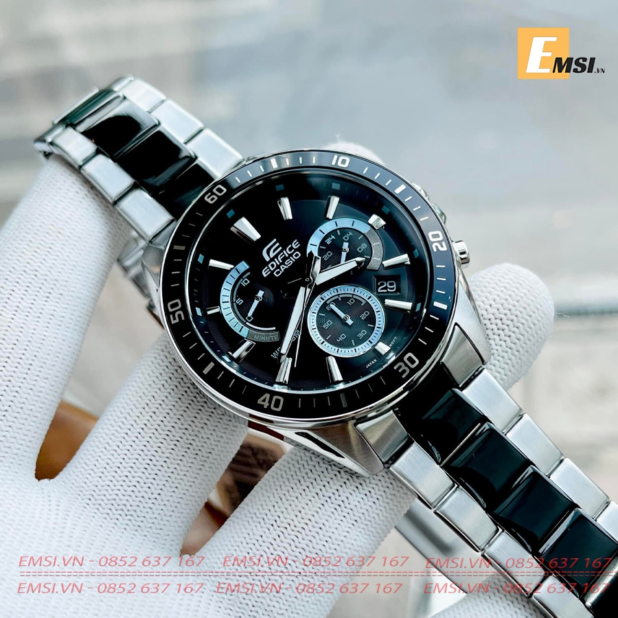 Edifice EFR-552SBK-1A - Đồng Hồ Nam - Pin / Quartz - Kính Khoáng - Size Mặt 47mm EMSI.VN