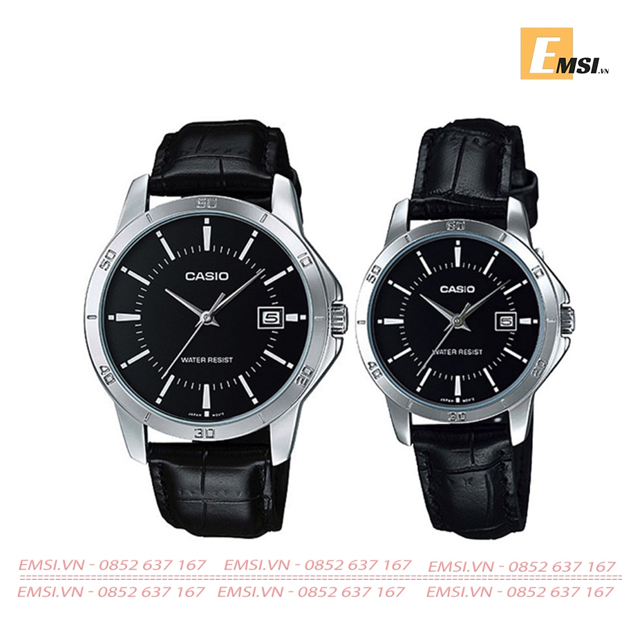 Đồng Hồ Casio Cặp Đôi MTP-V004L-1AUDF Và LTP-V004L-1AUDF nam size 41,5mm, đồng hồ nữ size 30,2mm EMSI.VN