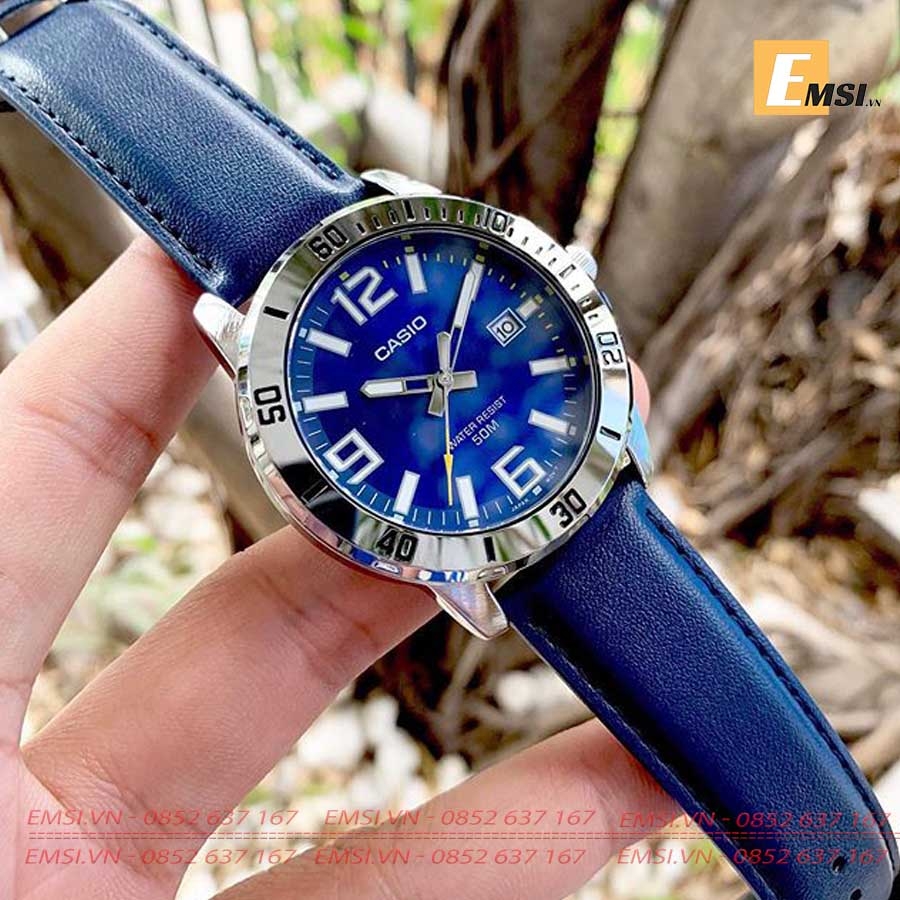 Casio MTP-VD01L-2B - Đồng hồ nam - Pin / Quartz - Size mặt 45mm - Kính khoáng EMSI.VN