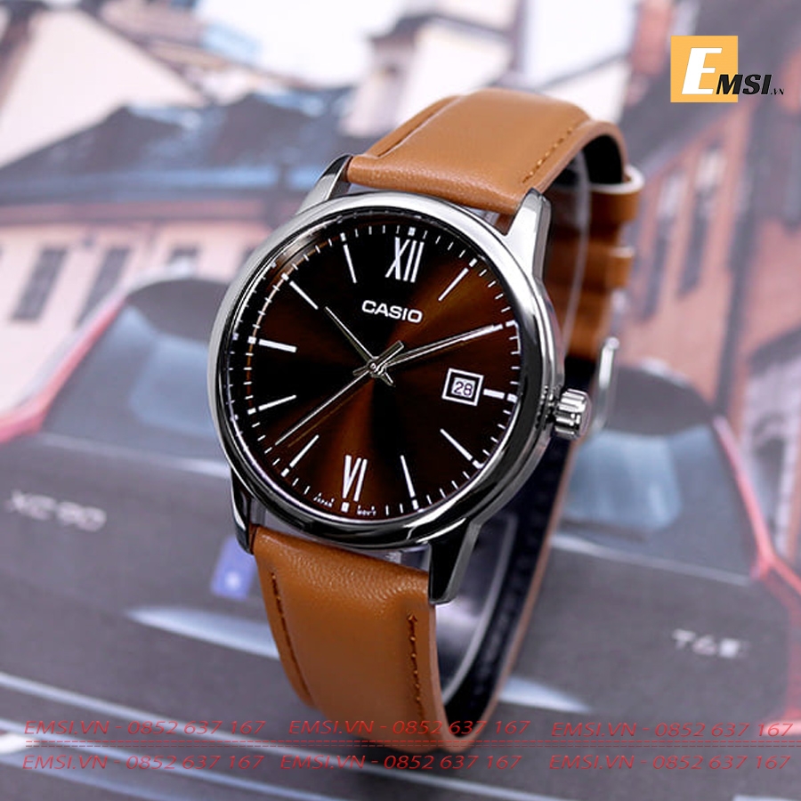 Đồng Hồ Casio Cặp Đôi MTP-V002L-5B3UDF & LTP-V002L-7B3UDF size mặt Casio nam 37mm, size mặt Casio nữ 25mm EMSI.VN