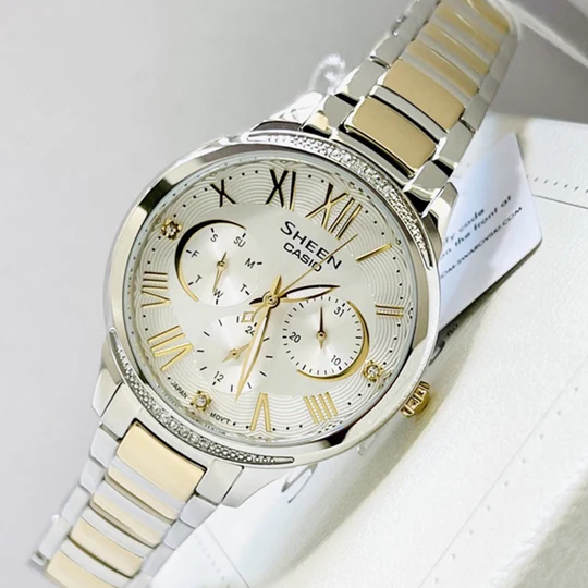Casio Sheen SHE-3058SG-7A - Kính khoáng - Pin / Quartz - Size mặt 36mm - Đồng hồ nữ - Bảo Hành 5 Năm - Chính Hãng